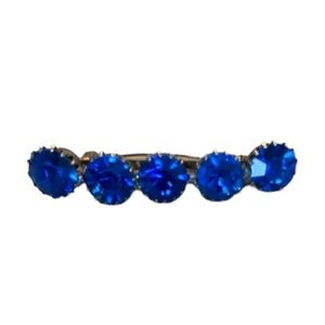 vintage  ART DECO era faceted blue sapphire paste crystal stone brooch